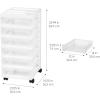 image:imageIRIS USA 585636 6Drawer Storage Cart with Organizer Top WhiteWhite