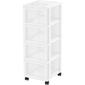 image:imageIRIS 9Drawer Storage Cart with Organizer Top WhiteWhitePearl