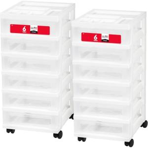 image:imageIRIS USA 585636 6Drawer Storage Cart with Organizer Top WhiteWhite
