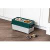 image:imageIRIS Remington 13 Lb 12 Qt Medium Elevated Feeder with Airtight Pet Food Storage Container Dry Food Bin with Removable Stainless Steel Bowls At Home Camping Roadtrip Pet Food Container GreenPearlGreen
