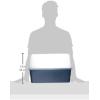 image:imageIRIS USA Open Top Cat Litter Tray with Scatter Shield Sturdy Easy to Clean Open Air Kitty Litter Pan with Tall Spray and Scatter Shield Navy