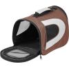 image:imageIRIS USA Small Soft Sided Pet Carrier with Shoulder Strap Sturdy Collapsible Water Resistant Pet Carrier with Padded Bottom and Top Handle for Travel BrownBrown