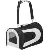 image:imageIRIS USA Small Soft Sided Pet Carrier with Shoulder Strap Sturdy Collapsible Water Resistant Pet Carrier with Padded Bottom and Top Handle for Travel BrownBlack