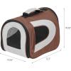 image:imageIRIS USA Small Soft Sided Pet Carrier with Shoulder Strap Sturdy Collapsible Water Resistant Pet Carrier with Padded Bottom and Top Handle for Travel BrownBrown
