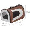 image:imageIRIS USA Small Soft Sided Pet Carrier with Shoulder Strap Sturdy Collapsible Water Resistant Pet Carrier with Padded Bottom and Top Handle for Travel BrownBrown