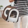 image:imageIRIS USA Small Soft Sided Pet Carrier with Shoulder Strap Sturdy Collapsible Water Resistant Pet Carrier with Padded Bottom and Top Handle for Travel BrownBrown