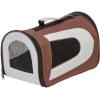 image:imageIRIS USA Small Soft Sided Pet Carrier with Shoulder Strap Sturdy Collapsible Water Resistant Pet Carrier with Padded Bottom and Top Handle for Travel BrownBrown