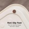 image:imageIRIS USA Waterproof Dog Food Mat Sturdy Plastic 28x 145 Inner Tray Area Extra High Lip for SpillProof NonSlip Rubber Feet Easy Clean for Cat Dog Food Bowls amp Water FountainsWOOF Ivory30L x 20W