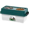 image:imageIRIS Remington 13 Lb 12 Qt Medium Elevated Feeder with Airtight Pet Food Storage Container Dry Food Bin with Removable Stainless Steel Bowls At Home Camping Roadtrip Pet Food Container GreenPearlGreen