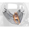 image:imageIRIS USA Inc Large Dog Car Seat Hammock Cover WaterResistant and Easy Install Fits Standard Size Car Backseat Cover and Protects Against Dirt and Animal Hair for Pet Dog Cat BeigeGray striped