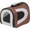 image:imageIRIS USA Small Soft Sided Pet Carrier with Shoulder Strap Sturdy Collapsible Water Resistant Pet Carrier with Padded Bottom and Top Handle for Travel BrownBrown