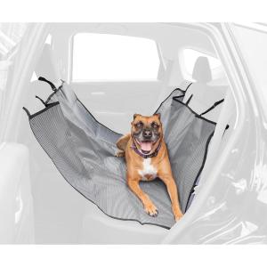image:imageIRIS USA Inc Large Dog Car Seat Hammock Cover WaterResistant and Easy Install Fits Standard Size Car Backseat Cover and Protects Against Dirt and Animal Hair for Pet Dog Cat BeigeGray striped