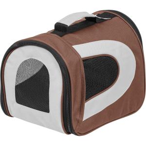 image:imageIRIS USA Small Soft Sided Pet Carrier with Shoulder Strap Sturdy Collapsible Water Resistant Pet Carrier with Padded Bottom and Top Handle for Travel BrownBrown