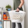image:imageIRIS USA Plastic Laundry Basket 27L  3 Pack Flexible Clothes Hamper with Ventilation Holes Laundry Room Bedroom Bathroom Apartment Dorm Blankets Pillows Trinkets Organization WhiteWhite