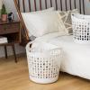 image:imageIRIS USA Plastic Laundry Basket 27L  3 Pack Flexible Clothes Hamper with Ventilation Holes Laundry Room Bedroom Bathroom Apartment Dorm Blankets Pillows Trinkets Organization WhiteWhite