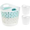 image:imageIRIS USA Plastic Laundry Basket 27L  3 Pack Flexible Clothes Hamper with Ventilation Holes Laundry Room Bedroom Bathroom Apartment Dorm Blankets Pillows Trinkets Organization WhiteWhite