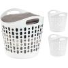 image:imageIRIS USA Plastic Laundry Basket 27L  3 Pack Flexible Clothes Hamper with Ventilation Holes Laundry Room Bedroom Bathroom Apartment Dorm Blankets Pillows Trinkets Organization WhiteWhite
