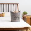 image:imageIRIS USA Plastic Laundry Basket 27L  3 Pack Flexible Clothes Hamper with Ventilation Holes Laundry Room Bedroom Bathroom Apartment Dorm Blankets Pillows Trinkets Organization WhiteGray