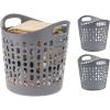 image:imageIRIS USA Plastic Laundry Basket 27L  3 Pack Flexible Clothes Hamper with Ventilation Holes Laundry Room Bedroom Bathroom Apartment Dorm Blankets Pillows Trinkets Organization WhiteGray