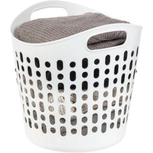 image:imageIRIS USA Plastic Laundry Basket 27L  3 Pack Flexible Clothes Hamper with Ventilation Holes Laundry Room Bedroom Bathroom Apartment Dorm Blankets Pillows Trinkets Organization WhiteWhite