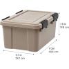 image:imageIRIS USA 4Pack Gasket Box 41 Quart WeatherResistant Storage Bins with Latching LidsHeavyDuty Organizing Containers for Closet Bathroom and Office 19 Qt  6 Pack