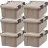 image:imageIRIS USA 4Pack Gasket Box 41 Quart WeatherResistant Storage Bins with Latching LidsHeavyDuty Organizing Containers for Closet Bathroom and Office 19 Qt  6 Pack
