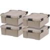 image:imageIRIS USA 4Pack Gasket Box 41 Quart WeatherResistant Storage Bins with Latching LidsHeavyDuty Organizing Containers for Closet Bathroom and Office 41 Qt  4 Pack