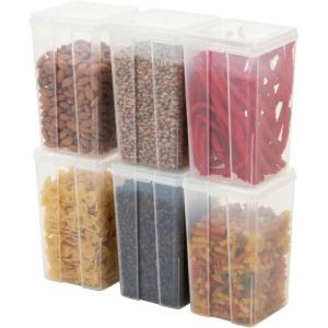 image:imageIRIS USA Food Storage Containers with FlipTop Lid 27 Qt  6 Pack Clear Stackable Food Containers for Kitchen amp Pantry Organization BPAFree Food Grade Plastic For Flour Sugar Dry Food GrainFood Grade Medium  6 Pack