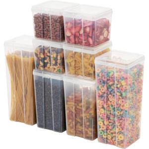 image:imageIRIS USA Food Storage Containers with FlipTop Lid 27 Qt  6 Pack Clear Stackable Food Containers for Kitchen amp Pantry Organization BPAFree Food Grade Plastic For Flour Sugar Dry Food GrainFood Grade Combo  8 Pack