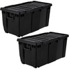 image:imageIRIS USA 4 Pack TrailBox 8 Gallon Lockable Storage Trunk Box Truck Bed Bin HeavyDuty Containers Camping Gear Adventure Chest  Dark GrayGrayBlack