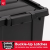image:imageIRIS USA 4 Pack TrailBox 8 Gallon Lockable Storage Trunk Box Truck Bed Bin HeavyDuty Containers Camping Gear Adventure Chest  Dark GrayGrayBlack