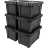 image:imageIRIS USA 4 Pack TrailBox 8 Gallon Lockable Storage Trunk Box Truck Bed Bin HeavyDuty Containers Camping Gear Adventure Chest  Dark GrayGrayBlack