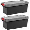 image:imageIRIS USA 4 Pack TrailBox 8 Gallon Lockable Storage Trunk Box Truck Bed Bin HeavyDuty Containers Camping Gear Adventure Chest  Dark GrayGrayDark Gray