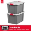 image:imageIRIS USA 4 Pack TrailBox 8 Gallon Lockable Storage Trunk Box Truck Bed Bin HeavyDuty Containers Camping Gear Adventure Chest  Dark GrayGrayGray