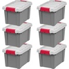 image:imageIRIS USA 4 Pack TrailBox 8 Gallon Lockable Storage Trunk Box Truck Bed Bin HeavyDuty Containers Camping Gear Adventure Chest  Dark GrayGrayGray