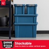 image:imageIRIS USA 4 Pack TrailBox 8 Gallon Lockable Storage Trunk Box Truck Bed Bin HeavyDuty Containers Camping Gear Adventure Chest  Dark GrayGrayNavy