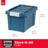 image:imageIRIS USA 4 Pack TrailBox 8 Gallon Lockable Storage Trunk Box Truck Bed Bin HeavyDuty Containers Camping Gear Adventure Chest  Dark GrayGrayNavy