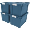 image:imageIRIS USA 4 Pack TrailBox 8 Gallon Lockable Storage Trunk Box Truck Bed Bin HeavyDuty Containers Camping Gear Adventure Chest  Dark GrayGrayNavy