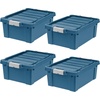 image:imageIRIS USA 4 Pack TrailBox 8 Gallon Lockable Storage Trunk Box Truck Bed Bin HeavyDuty Containers Camping Gear Adventure Chest  Dark GrayGrayNavy