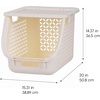 image:imageIRIS USA Laundry Basket Hamper 40L  3 Pack Stackable Plastic Clothes Sorter Bin with Lids Open Front BuiltIn Handles Dorm Bedroom Laundry Room BlackOff White