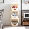 image:imageIRIS USA Laundry Basket Hamper 40L  3 Pack Stackable Plastic Clothes Sorter Bin with Lids Open Front BuiltIn Handles Dorm Bedroom Laundry Room BlackOff White