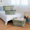 image:imageIRIS USA Plastic Laundry Basket 15 Bushel 50L Large Clothes Hamper with Ventilation Holes BuiltIn Handles amp Hip Hold Laundry Organizer for Bedroom Bathroom Dorm Sage GreenSage Green
