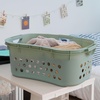 image:imageIRIS USA Plastic Laundry Basket 15 Bushel 50L Large Clothes Hamper with Ventilation Holes BuiltIn Handles amp Hip Hold Laundry Organizer for Bedroom Bathroom Dorm Sage GreenSage Green