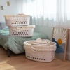 image:imageIRIS USA Plastic Laundry Basket 15 Bushel 50L Large Clothes Hamper with Ventilation Holes BuiltIn Handles amp Hip Hold Laundry Organizer for Bedroom Bathroom Dorm Sage GreenWhite
