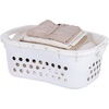 image:imageIRIS USA Plastic Laundry Basket 15 Bushel 50L Large Clothes Hamper with Ventilation Holes BuiltIn Handles amp Hip Hold Laundry Organizer for Bedroom Bathroom Dorm Sage GreenWhite