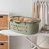image:imageIRIS USA Plastic Laundry Basket 15 Bushel 50L Large Clothes Hamper with Ventilation Holes BuiltIn Handles amp Hip Hold Laundry Organizer for Bedroom Bathroom Dorm Sage GreenSage Green