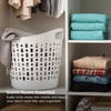 image:imageIRIS USA Plastic Laundry Basket 15 Bushel 50L Large Clothes Hamper with Ventilation Holes BuiltIn Handles amp Hip Hold Laundry Organizer for Bedroom Bathroom Dorm Sage GreenWhite