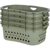image:imageIRIS USA Plastic Laundry Basket 15 Bushel 50L Large Clothes Hamper with Ventilation Holes BuiltIn Handles amp Hip Hold Laundry Organizer for Bedroom Bathroom Dorm Sage GreenSage Green