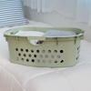 image:imageIRIS USA Plastic Laundry Basket 15 Bushel 50L Large Clothes Hamper with Ventilation Holes BuiltIn Handles amp Hip Hold Laundry Organizer for Bedroom Bathroom Dorm Sage GreenSage Green