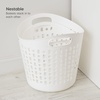 image:imageIRIS USA Plastic Laundry Basket 15 Bushel 50L Large Clothes Hamper with Ventilation Holes BuiltIn Handles amp Hip Hold Laundry Organizer for Bedroom Bathroom Dorm Sage GreenWhite